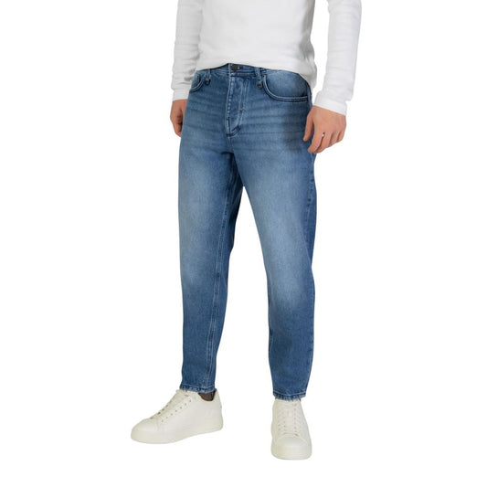 Antony Morato Men's Relaxed Fit Regular Wide Denim Cotton Jeans - Blue