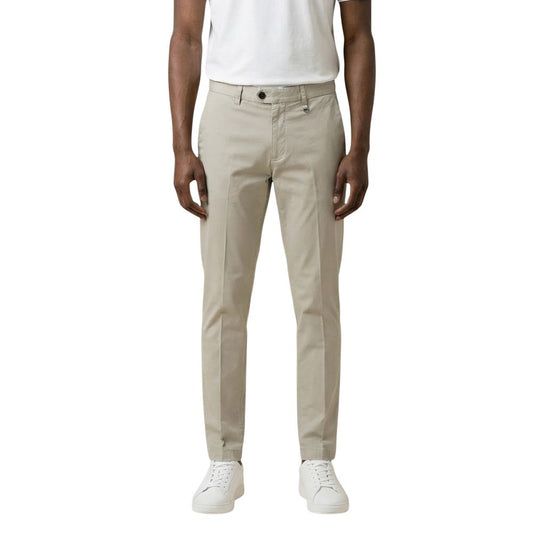 Trousers by Antony Morato for men in stretch cotton beige features a artisanal silhouette, showcasing a sophisticated skinny & slim with a long and for a artisanal finish.