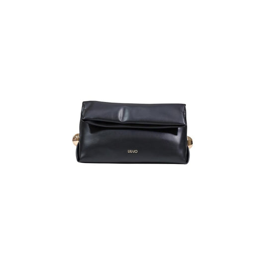Mini Drawstring Clutch Handbag by Liu Jo for women in polyethylene & polyurethane black features a sculptural silhouette with a secure , ample , and versatile for a sculptural finish.