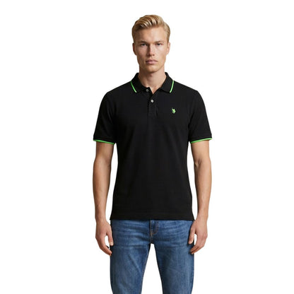 U.S. POLO ASSN. Black Cotton Polo Shirt