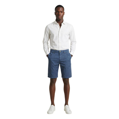 Jeckerson Blue Cotton Bermuda Shorts