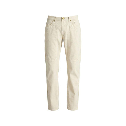 Trousers by Jeckerson for men in lycra white & signature features an sartorial silhouette, showcasing a precise skinny & slim and long with a sartorial for a refined look.