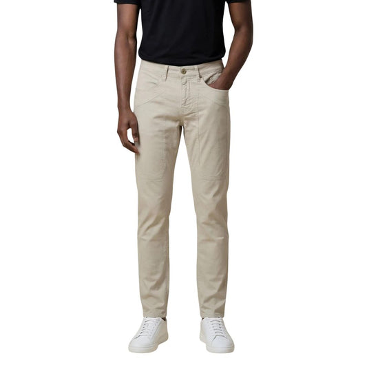Jeckerson Men's Skinny Slim Lycra Trousers - Gray Signature