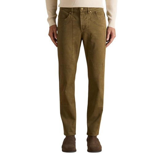 Trousers by Jeckerson for men in lycra bicolour & signature presents a perennial silhouette, meticulously tailored with a skinny & slim cut, long finish, and an elegant .