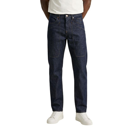 Jeckerson Men's Skinny Slim Stretch Denim Cotton Polyester Jeans - Blue