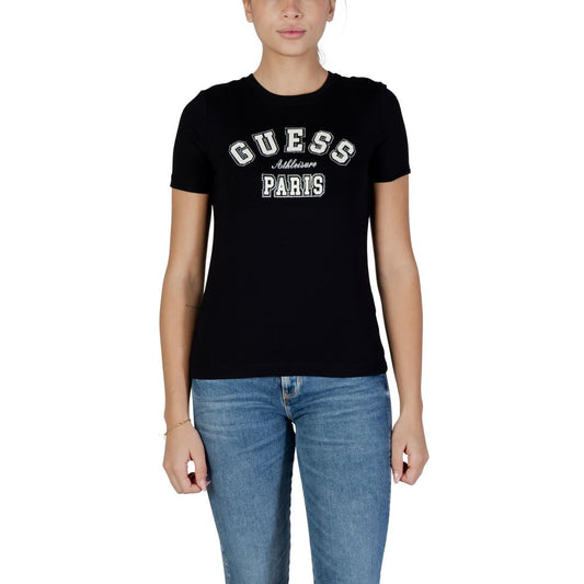 Guess Active City Women's Short-Sleeve Crew Neck Stretch Cotton T-Shirt - Black
