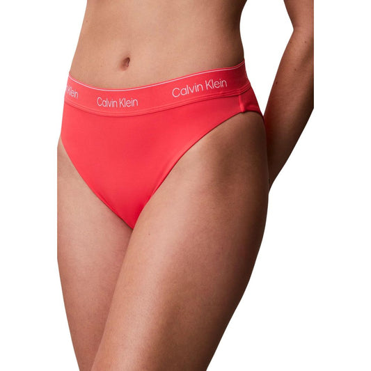 Swim Briefs by Calvin Klein Jeans for women in stretch polyester orange & striped features an beach chic silhouette, showcasing the beach chic Women's Stretch Polyester Swim Briefs design with a streamlined fit ideal for performance and style.