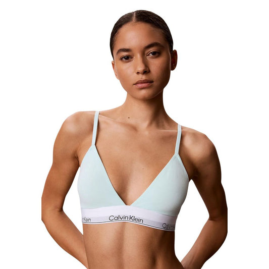 Bra by Calvin Klein Underwear for women in stretch cotton & modal green & natural features an chic silhouette, showcasing the chic design of the Women's Stretch Cotton & Modal Bra collection with a sophisticated and chic fit.