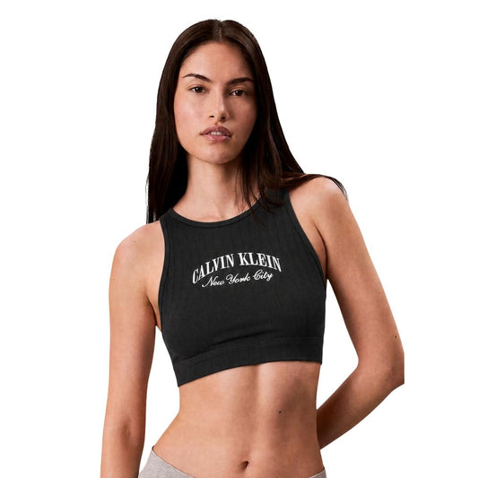 Bra by Calvin Klein Underwear for women in stretch cotton & modal black features an chic silhouette, showcasing the chic design of the Women's Stretch Cotton & Modal Bra collection with a sophisticated and chic fit.