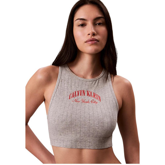 Bra by Calvin Klein Underwear for women in stretch cotton & modal and gray showcases a cute silhouette, artfully capturing the essence of Women's Stretch Cotton & Modal Bra with its cute design and meticulous finish.