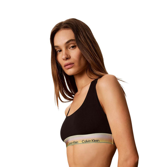 Bra by Calvin Klein Underwear for women in stretch cotton & modal black & natural features a flawless silhouette, showcasing the flawless design and intricate detailing characteristic of the Women's Stretch Cotton & Modal Bra.