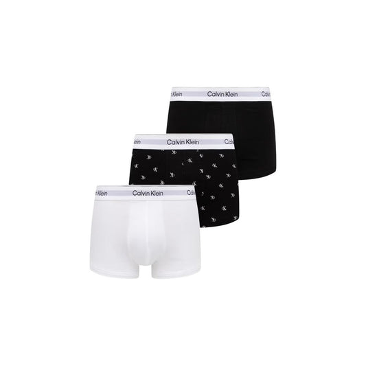Underwear Boxer Briefs by Calvin Klein Underwear for men in stretch cotton black & white showcases a subtle silhouette, offering a sophisticated look from the Men's Stretch Cotton Underwear Boxer Briefs collection.
