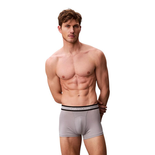 Underpants by Calvin Klein Underwear for men in stretch polyester gray features an chic silhouette from the Men's Stretch Polyester Underpants collection, showcasing a sophisticated fit and chic design.