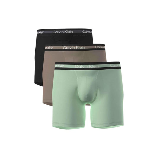 Underwear Boxer Briefs by Calvin Klein Underwear for men in stretch polyester bicolour & signature features a sleek silhouette, perfectly showcasing the sophisticated design of this Men's Stretch Polyester Underwear Boxer Briefs with a sleek fit.