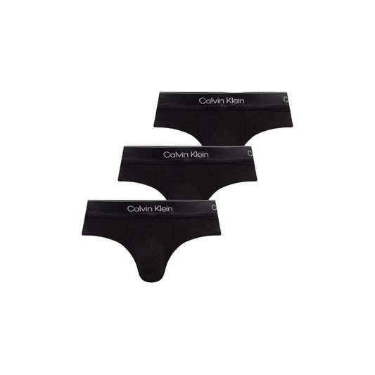 Underwear Briefs by Calvin Klein Underwear for men in stretch cotton black & signature features an ergonomic silhouette, showcasing the ergonomic design of the Men's Stretch Cotton Underwear Briefs collection for a premium look and feel.