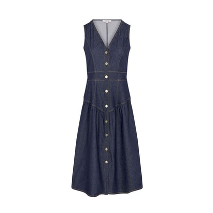 Morgan De Toi Blue Cotton Long Dress