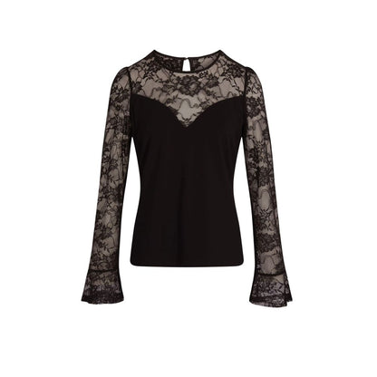 Morgan De Toi Black Viscose Long Sleeve T-Shirt