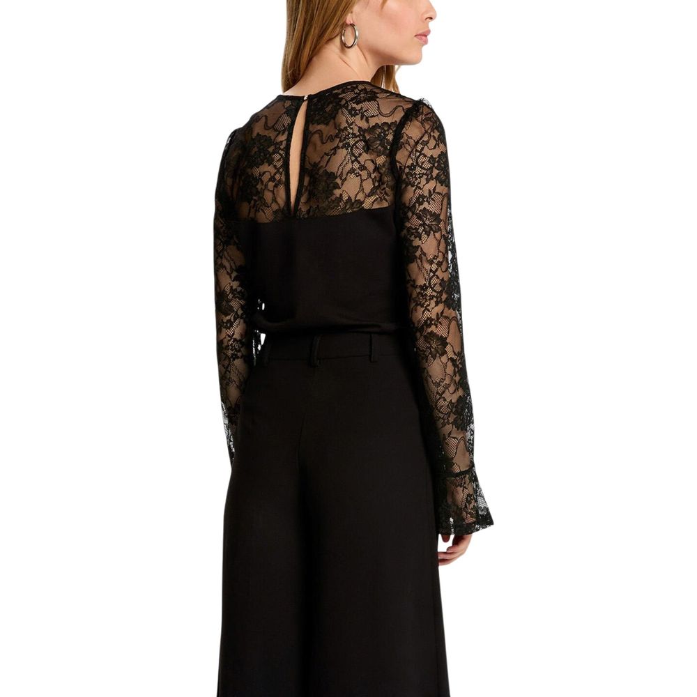 Morgan De Toi Black Viscose Long Sleeve T-Shirt