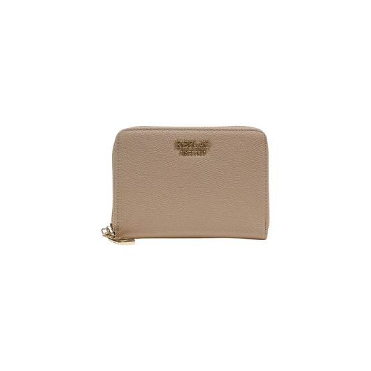 Wallet by Replay for women in polyester & polyurethane brown & gold showcases a distinguished silhouette, artfully capturing the essence of the distinguished Polyester & Polyurethane Wallet design with functional .