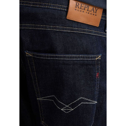 Replay Blue Cotton Relaxed Fit Jeans