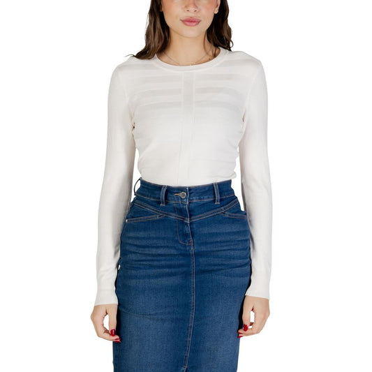 Sweatshirt by Morgan De Toi for women in polyacrylic viscose beige & striped features an provocated silhouette, detailed with a provocated long-sleeve and a refined for a sophisticated aesthetic.