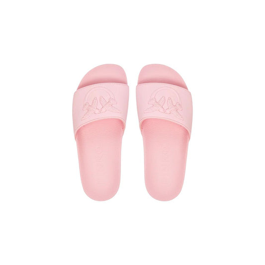 Slider Slippers by PINKO for women in pvc multicolor & signature presents a effortless silhouette, showcasing the elegant Women's PVC Slider Slippers design with its unique and sophisticated .
