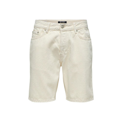 Only & Sons Beige Cotton Bermuda Shorts