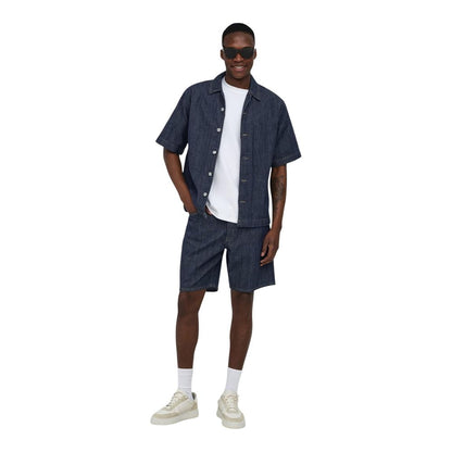 Only & Sons Blue Cotton Bermuda Shorts