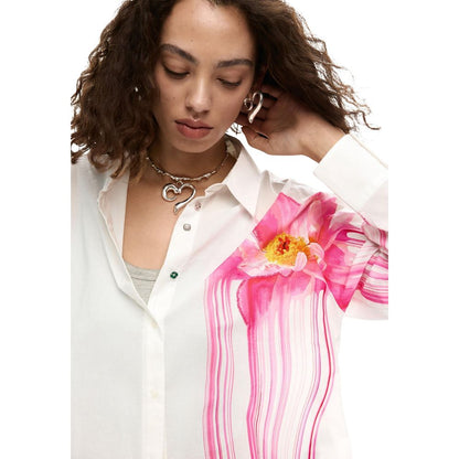 Desigual White Cotton Blouse