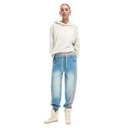 Desigual Light Blue Cotton Mom Jeans