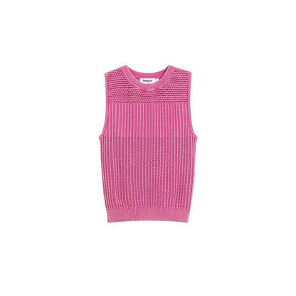 Desigual Pink Cotton Tank Tops