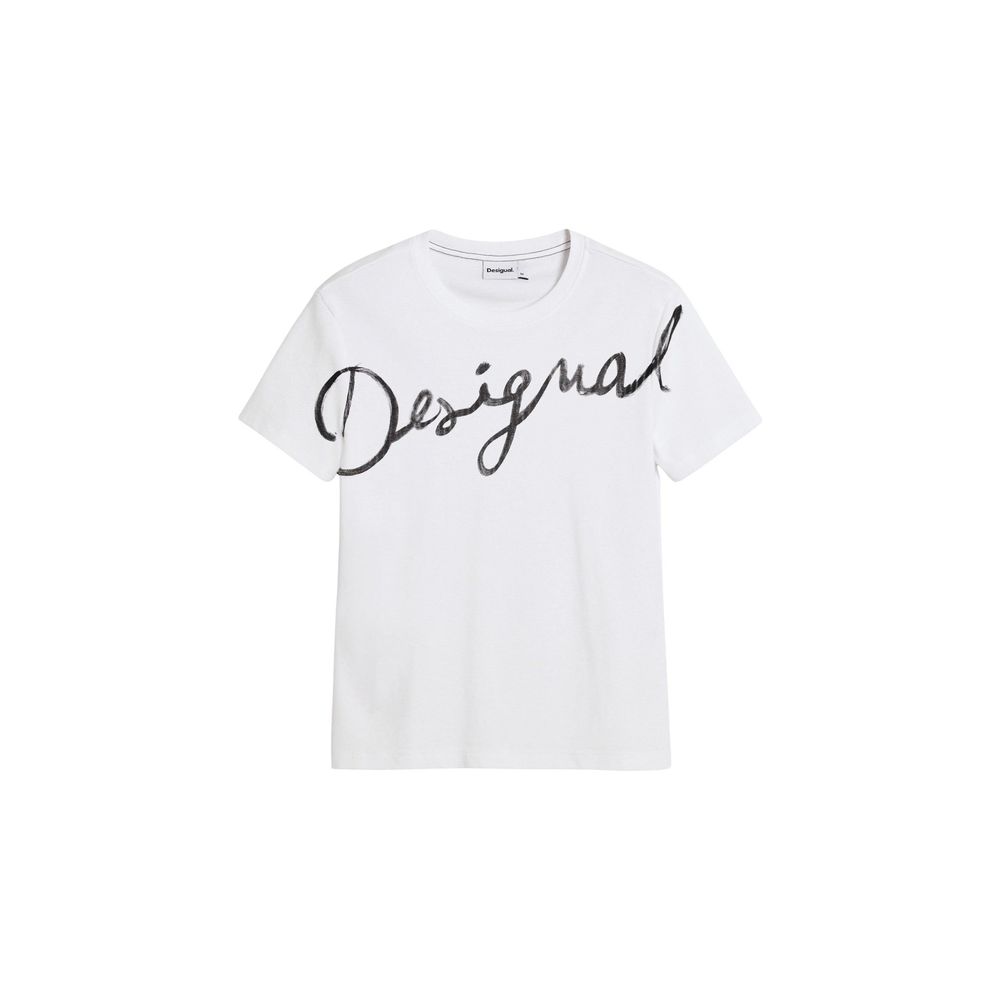 Desigual White Cotton T-Shirt