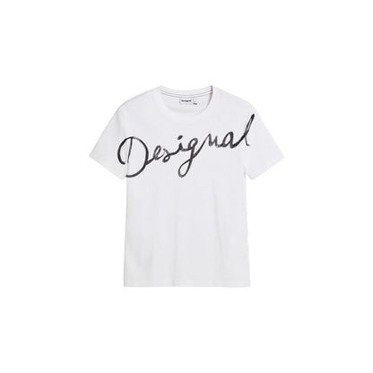 Desigual White Cotton T-Shirt