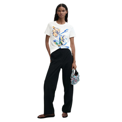 Desigual White Cotton T-Shirt