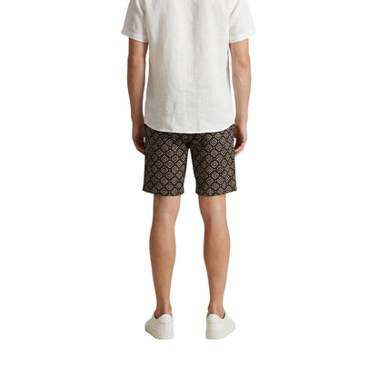 Gianni Lupo Black Cotton Bermuda Shorts
