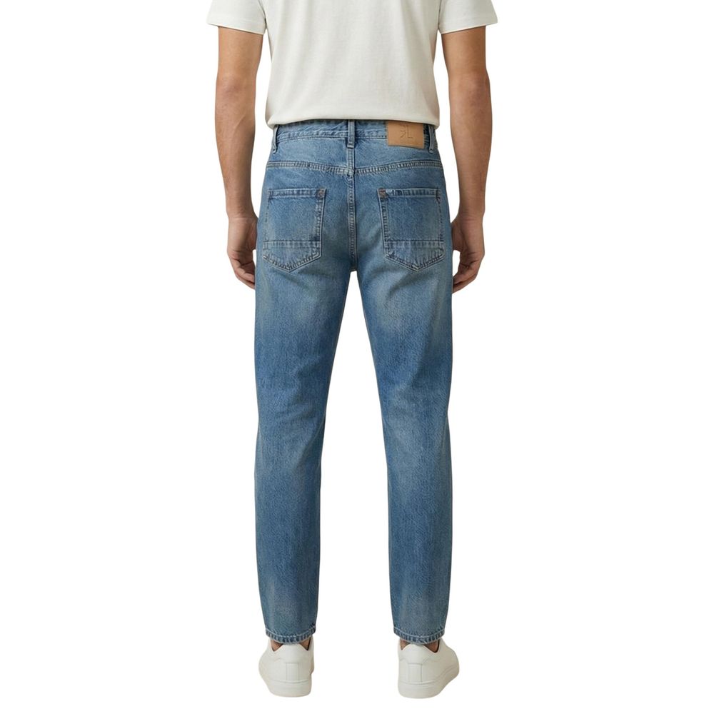 Gianni Lupo Blue Cotton Skinny Jeans