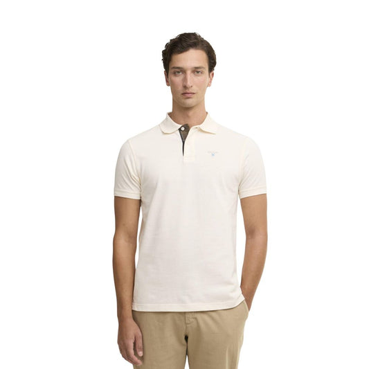 Barbour Men's Regular Fit Cotton Polo Shirt - Cream Tartan