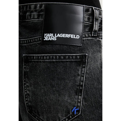 Karl Lagerfeld Black Recycled Cotton Relaxed Fit Jeans