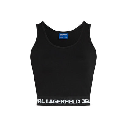 Karl Lagerfeld Black Viscose Top