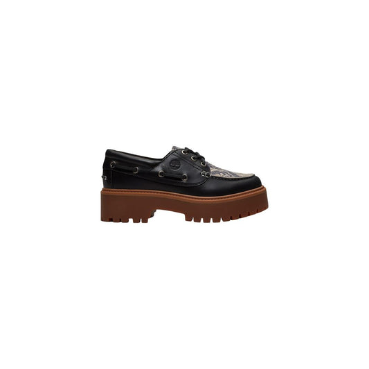Platform Pumps Heels by Timberland for women in leather & metal black features a effortless chic silhouette, showcasing the City Women's Leather & Metal Platform Pumps Heels design with a effortless chic platform and for a effortless chic finish.