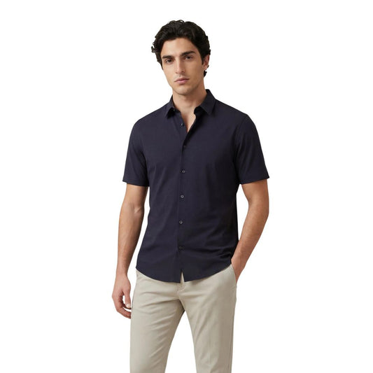 Shirt by Armani Exchange for men in stretch polyamide blue, featuring a nuanced short-sleeve and nuanced for a sophisticated finish.