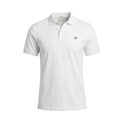 Gant White Cotton Polo Shirt