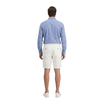 Borghese White Linen Bermuda Shorts