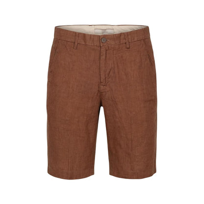 Borghese Beige Linen Bermuda Shorts