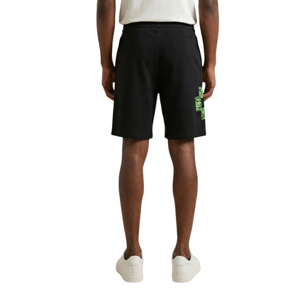 County of Milan Black Cotton Bermuda Shorts