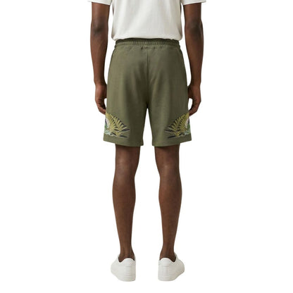 County of Milan Green Cotton Bermuda Shorts