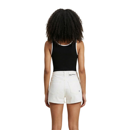 Karl Lagerfeld Black Cotton Bodysuit