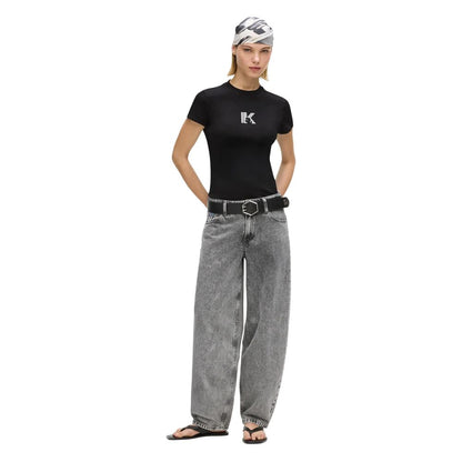 Karl Lagerfeld Black Cotton T-Shirt