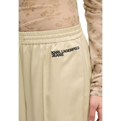 Karl Lagerfeld Beige Polyester Joggers (Workout Pants)