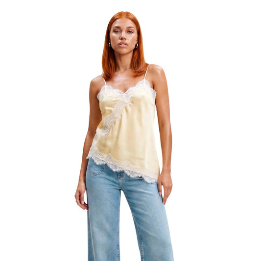 Tank Top by Jacqueline De Yong for women in polyester lace beige showcases a sumptuous silhouette, artfully detailed with a sumptuous asymmetric neckline and sleeveless for a truly sumptuous finish.